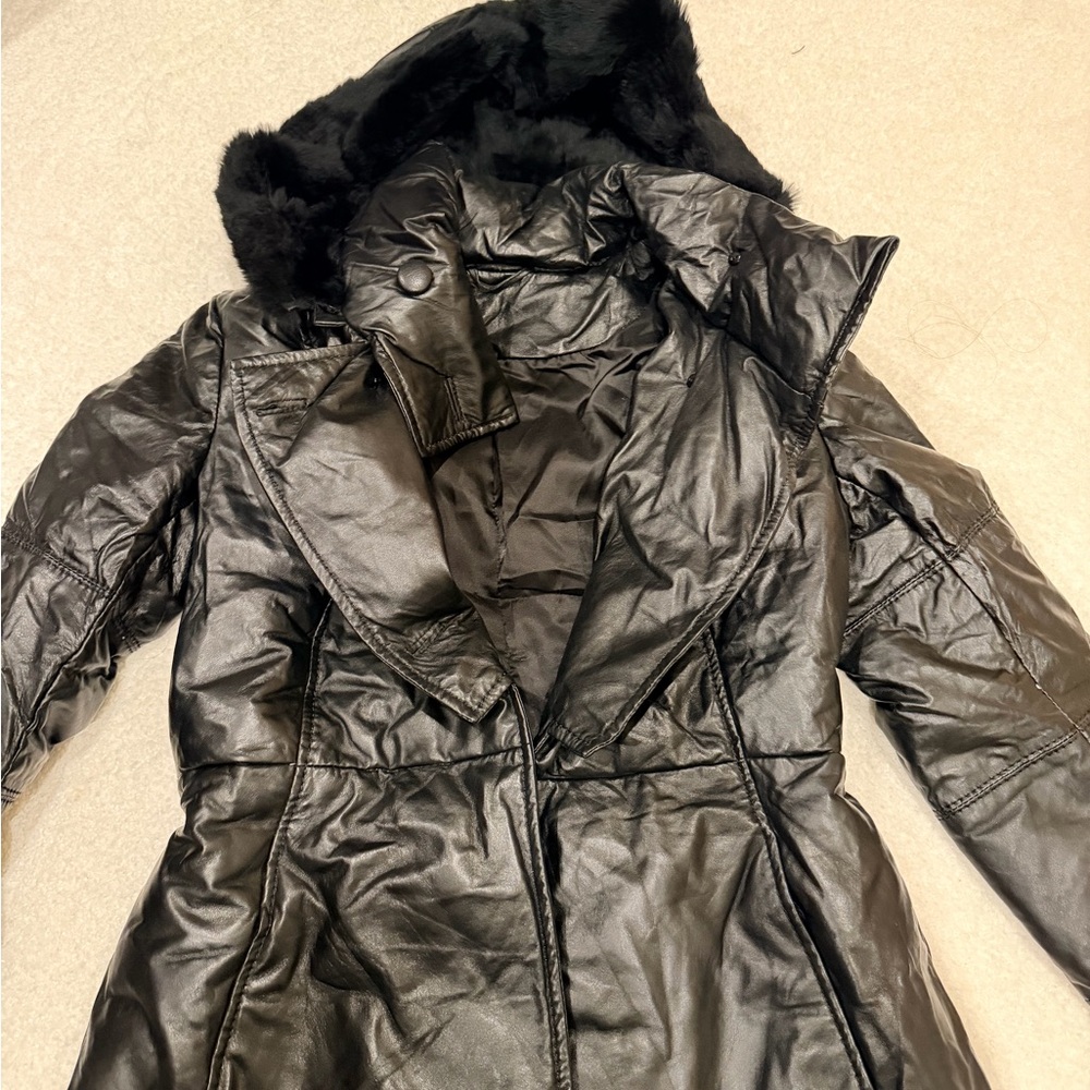 Women's Lambskin Down Parka with Fox Hood